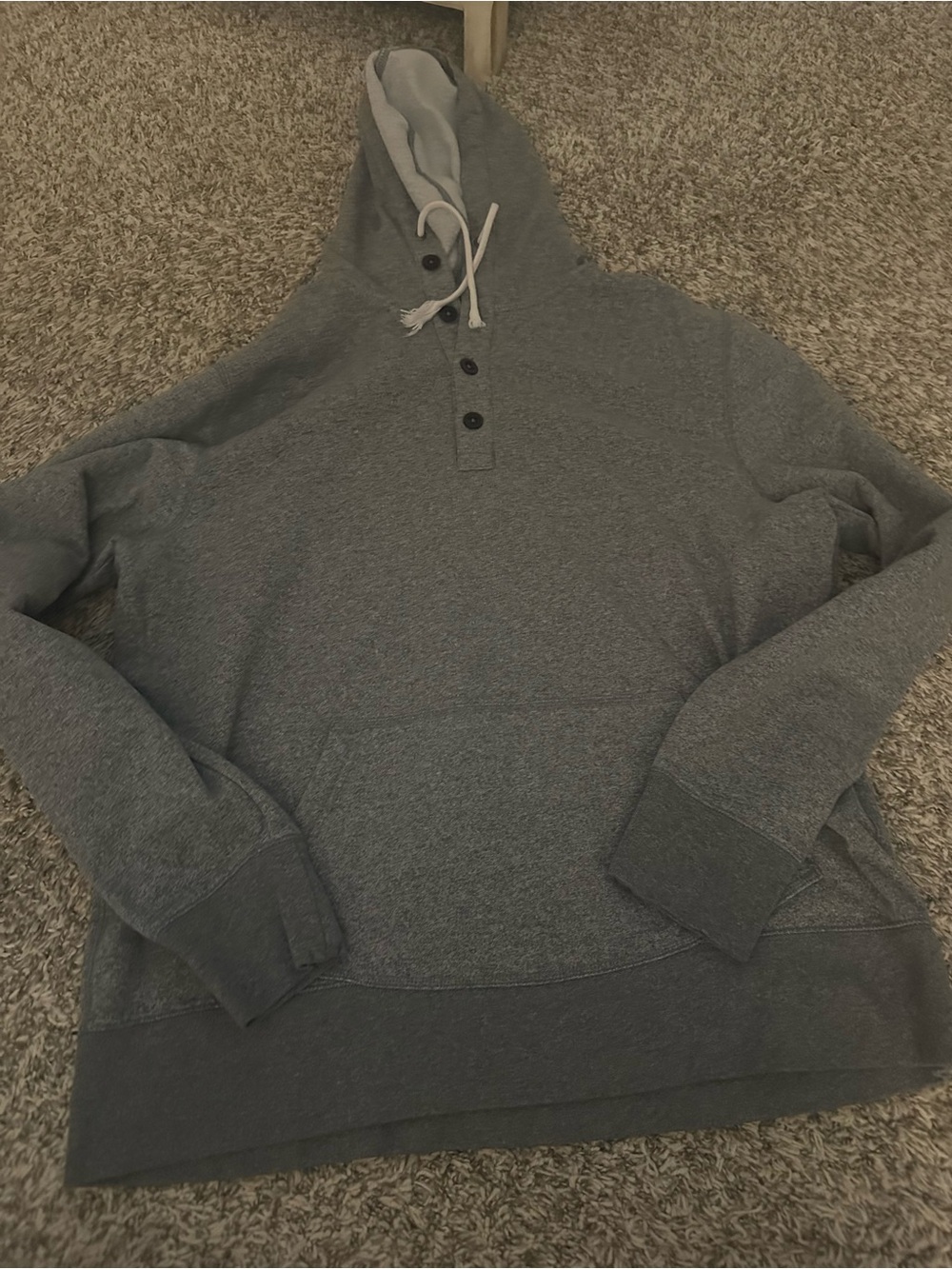 J. Crew Men's Heather Gray Hooded Sweater